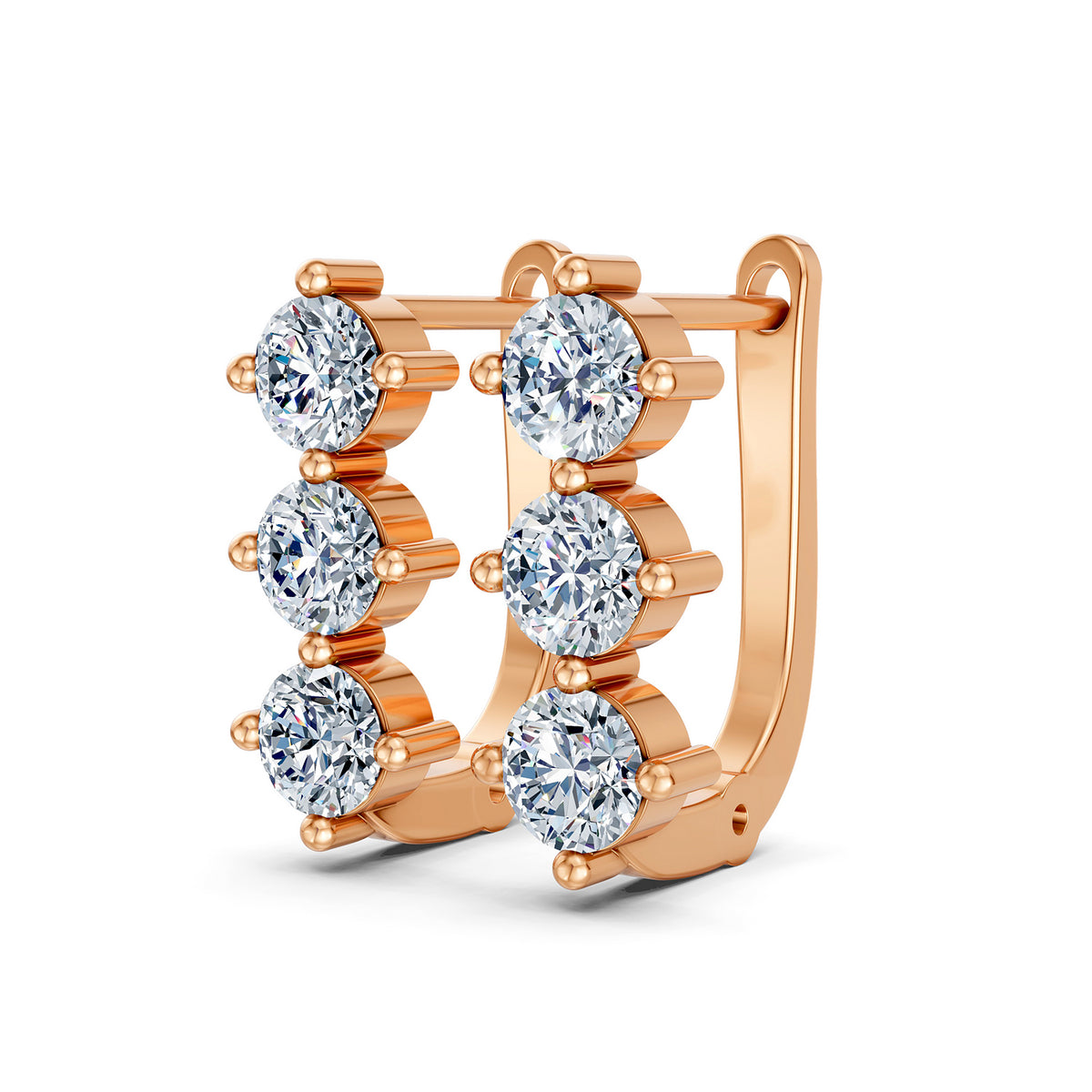 Seraphina Triple Diamond Huggie Earrings
