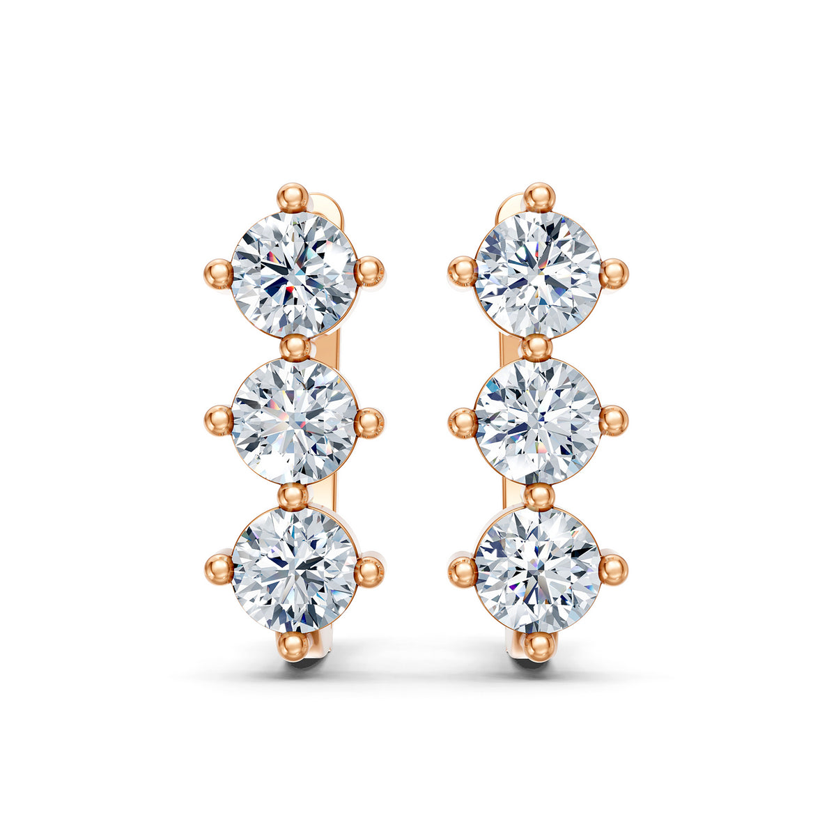 Seraphina Triple Diamond Huggie Earrings