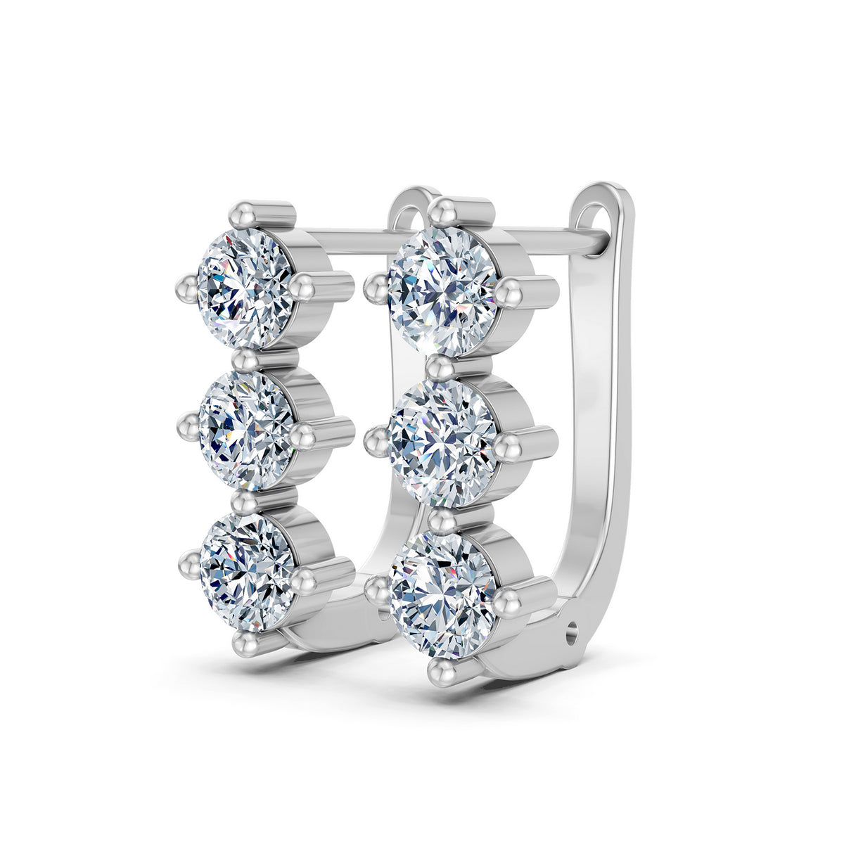 Seraphina Triple Diamond Huggie Earrings
