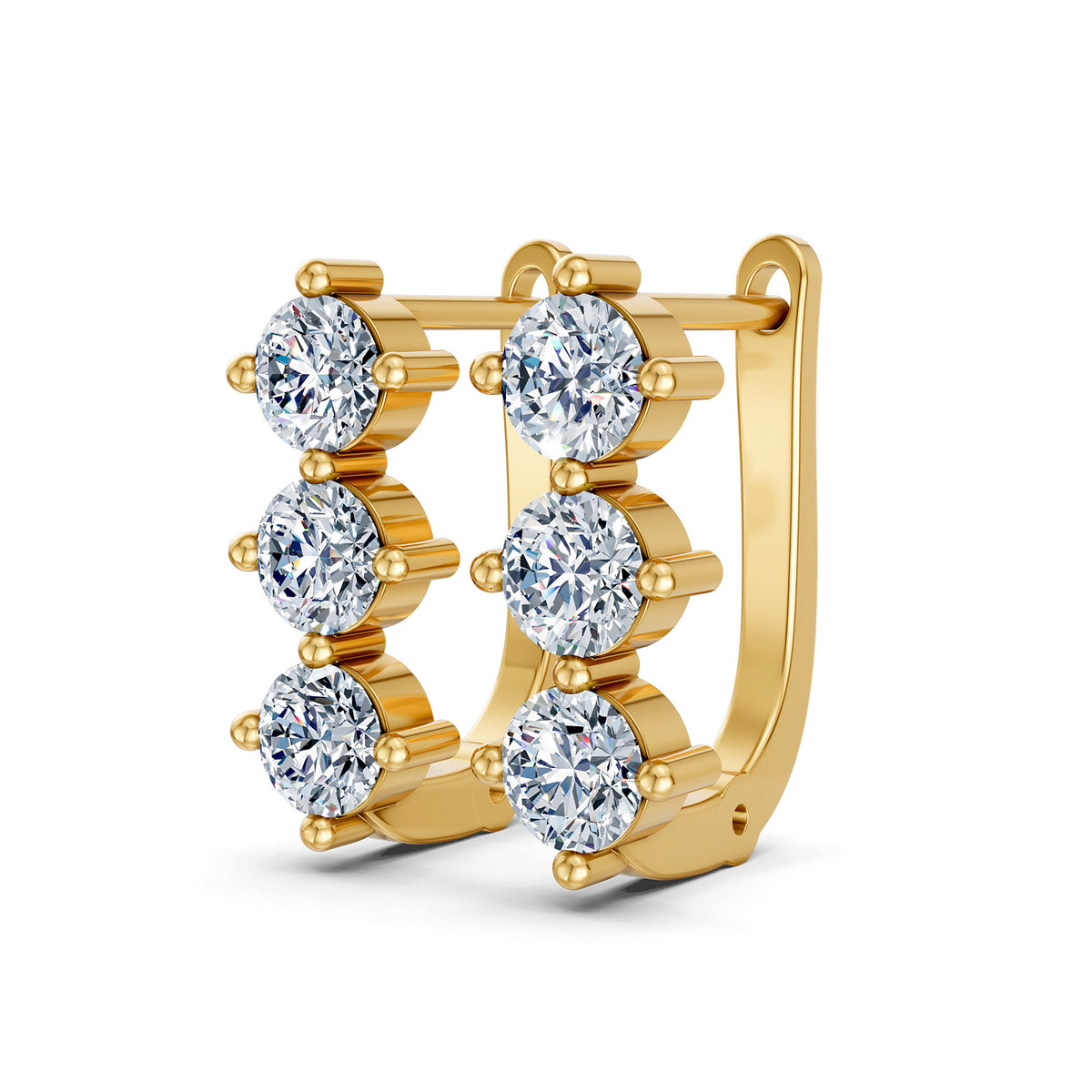 Seraphina Triple Diamond Huggie Earrings