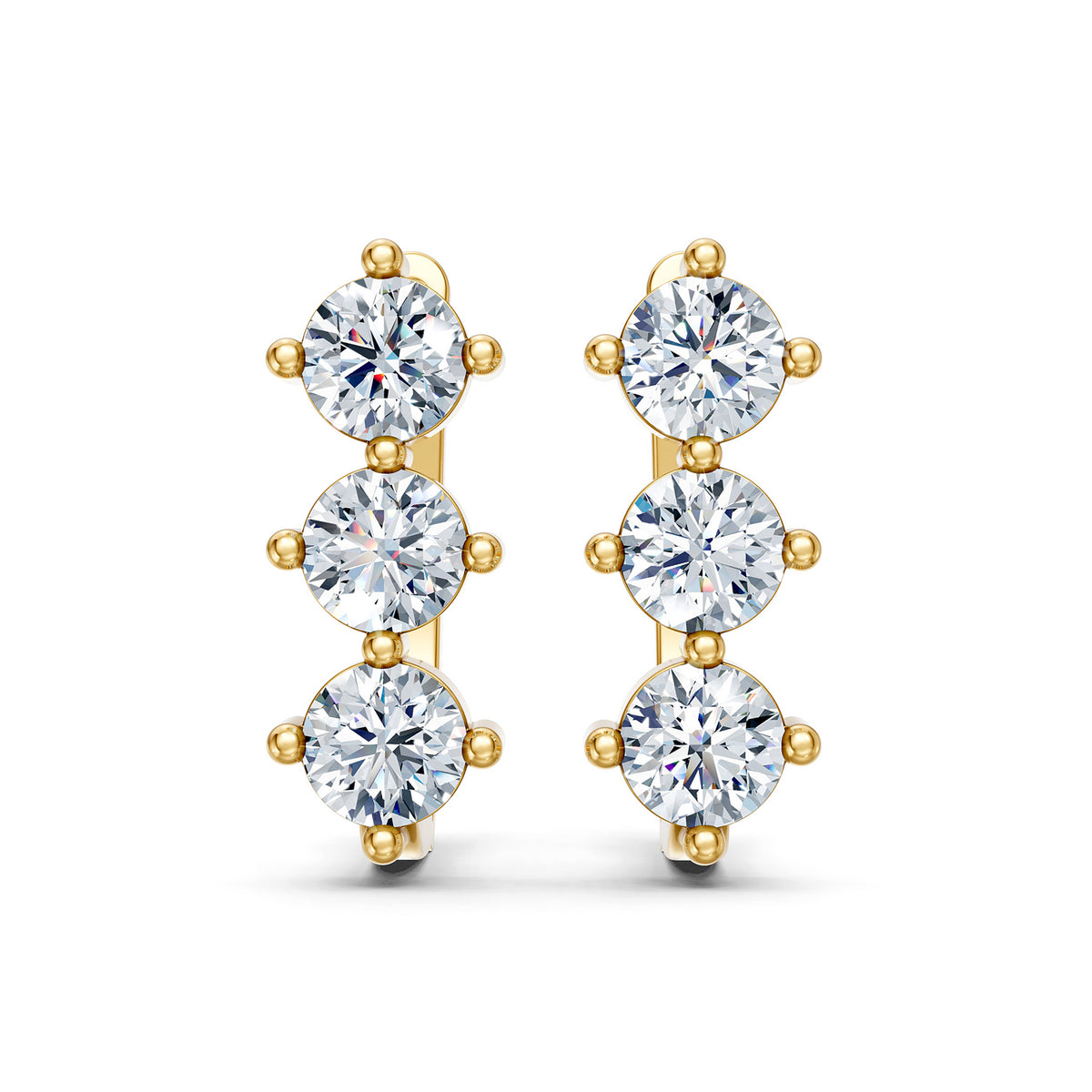 Seraphina Triple Diamond Huggie Earrings