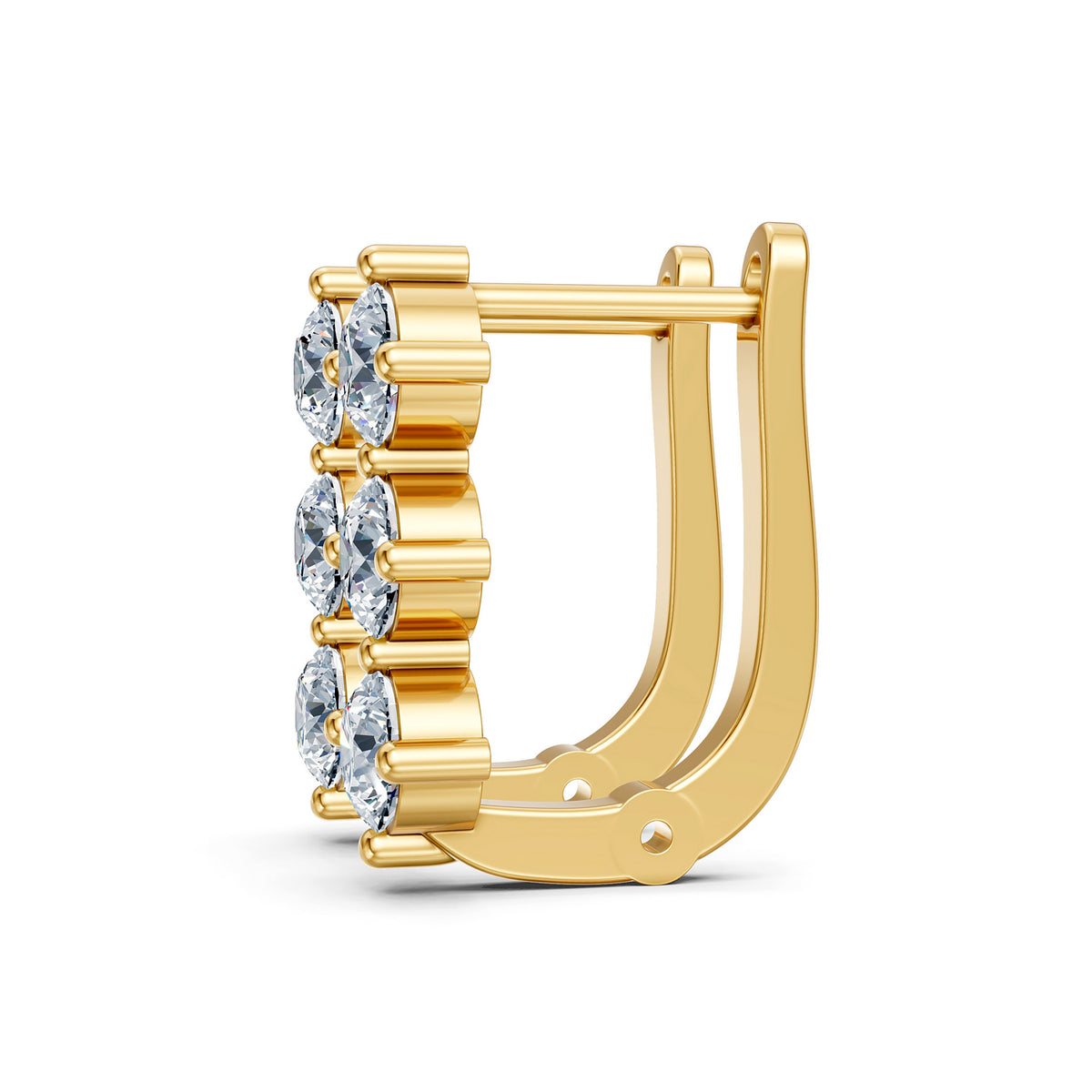 Seraphina Triple Diamond Huggie Earrings