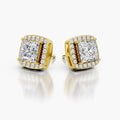 Seraphina Princess Halo Diamond Stud Earrings