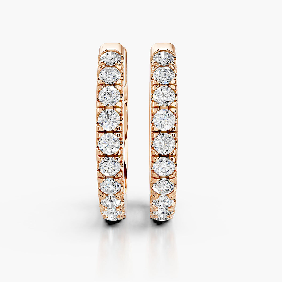 Amara Round Diamond Huggie Hoop Earrings