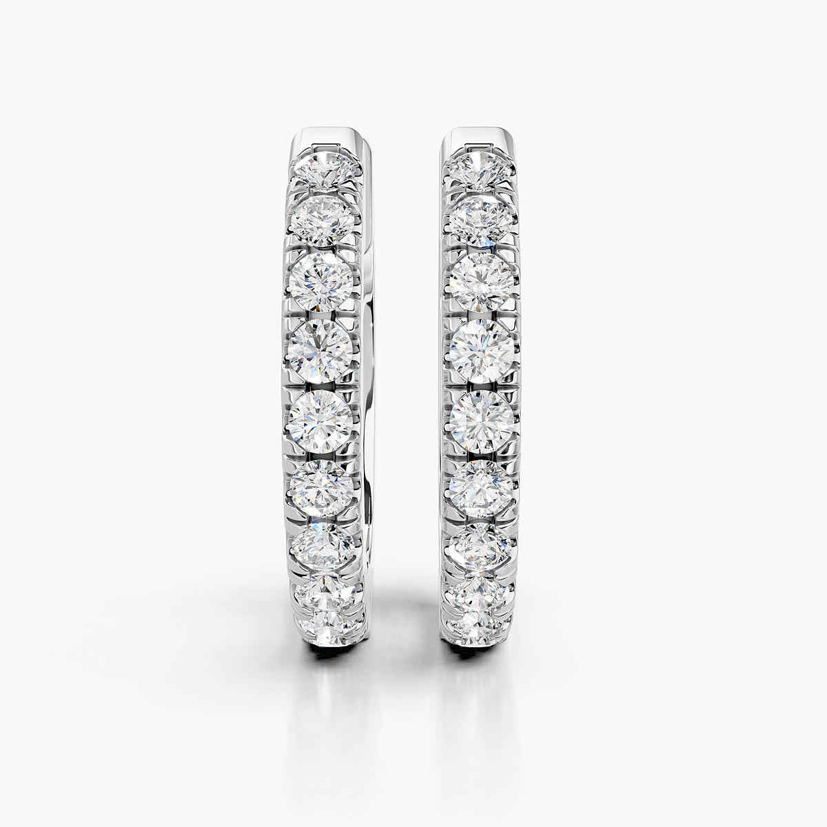 Amara Round Diamond Huggie Hoop Earrings
