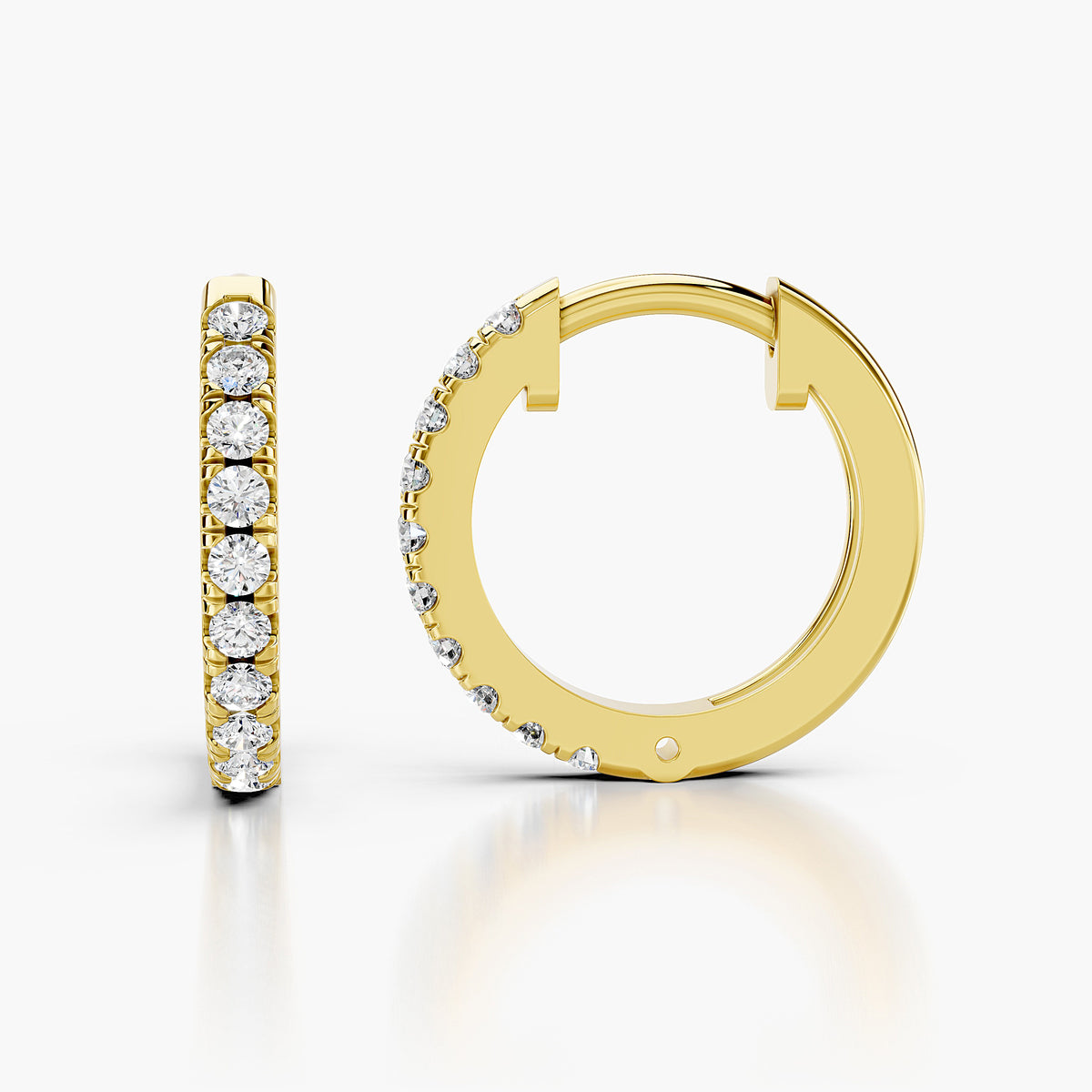 Amara Round Diamond Huggie Hoop Earrings