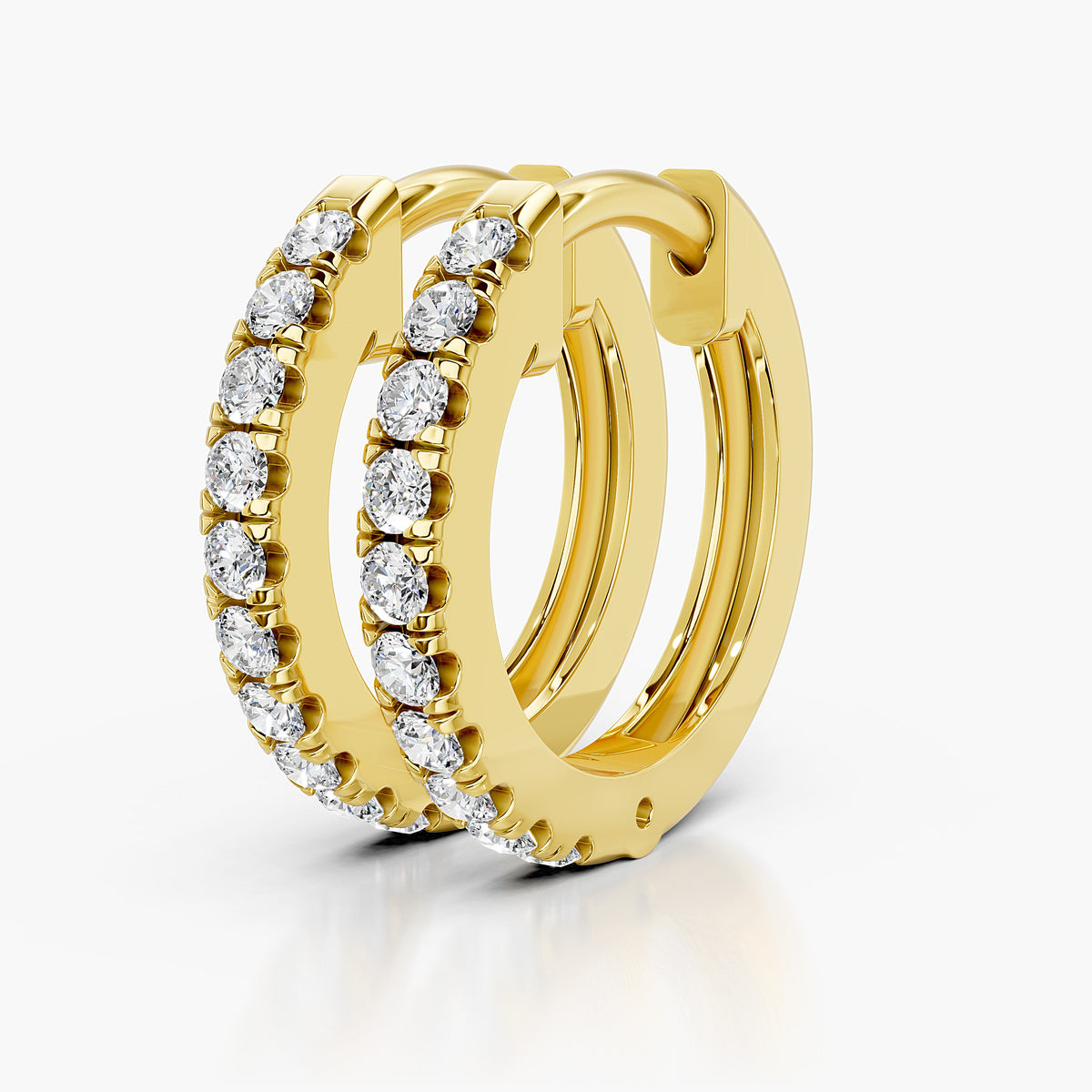 Amara Round Diamond Huggie Hoop Earrings