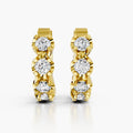 Sunburst Diamond Hoop Earrings
