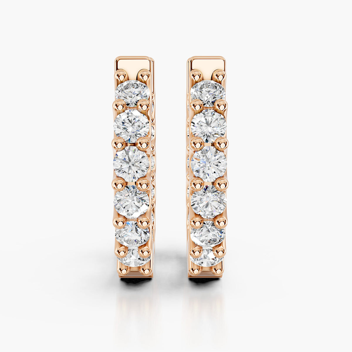 Seraphina 1.00 CT Lab-Grown Diamond Huggies Pair Front View