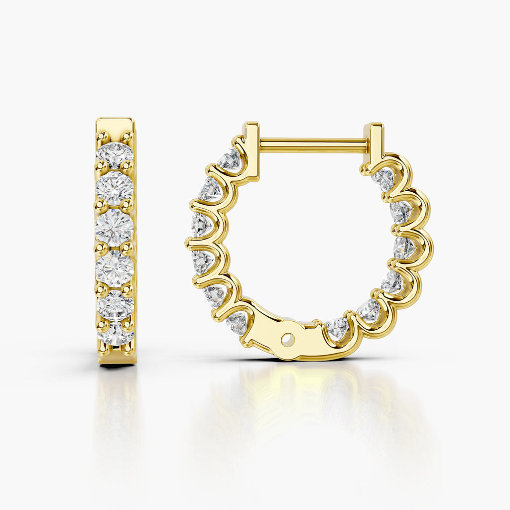 Seraphina 1.00 CT Lab-Grown Diamond Huggies Pair Front View