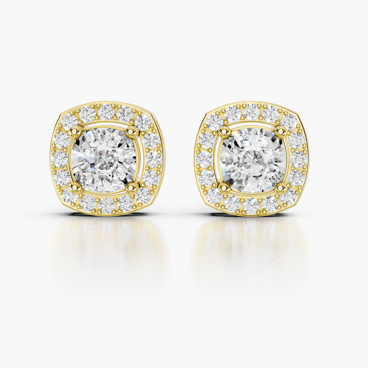 Celestine Cushion Diamond Halo Earrings