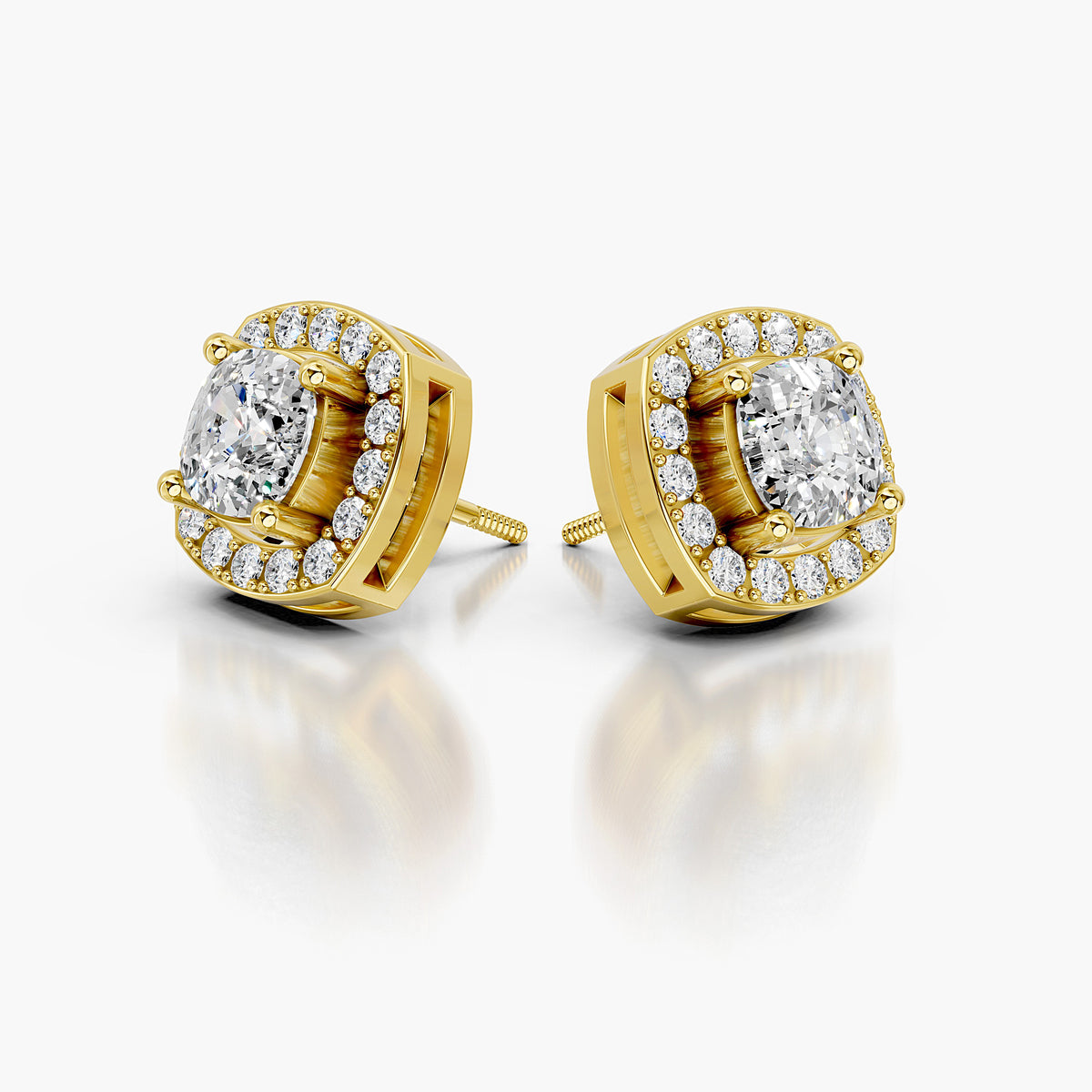 Celestine Cushion Diamond Halo Earrings