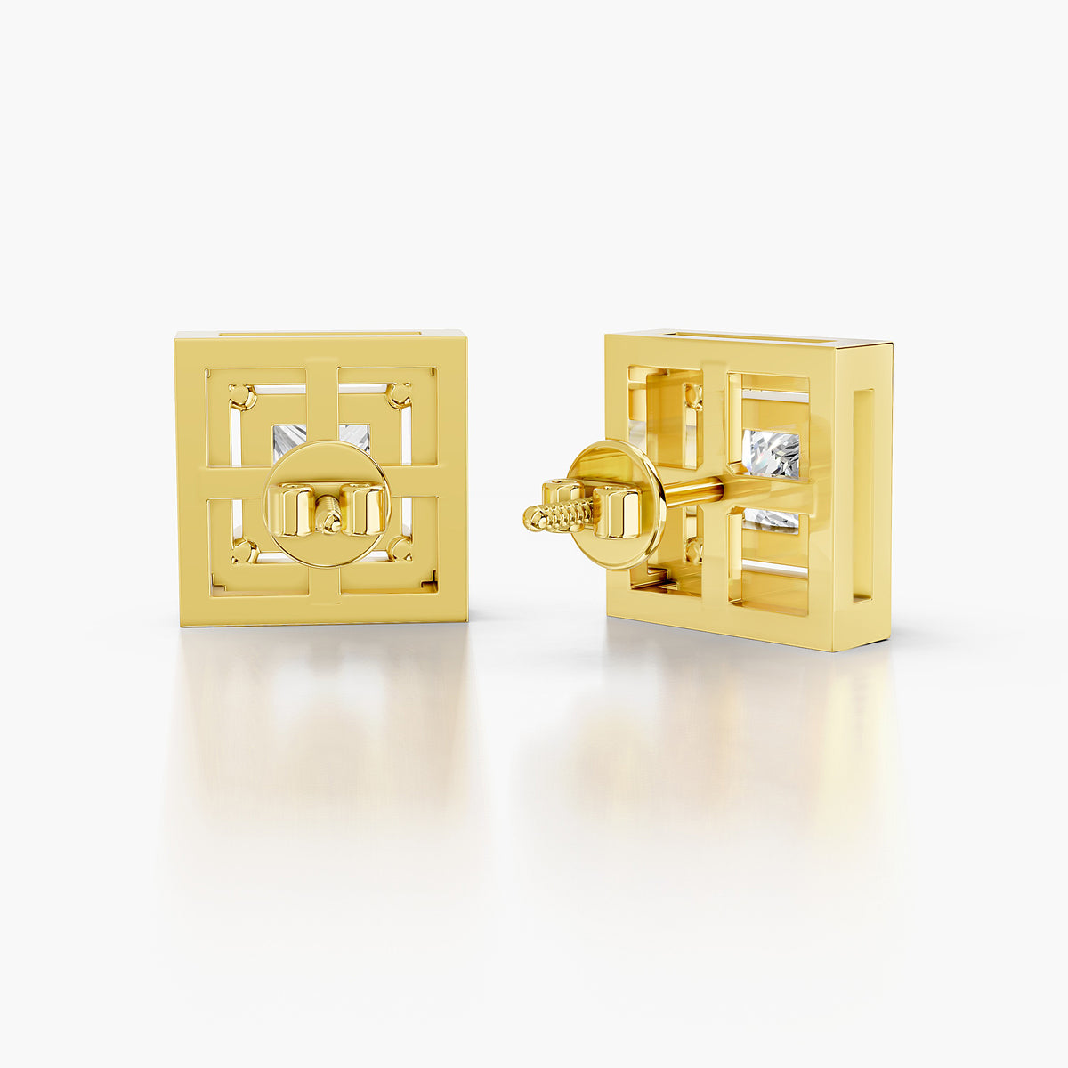 Valentina Princess Diamond Halo Earrings