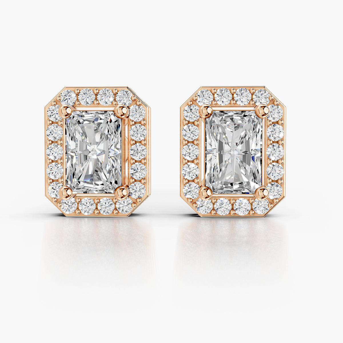 Seraphina Radiant Diamond Halo Earrings