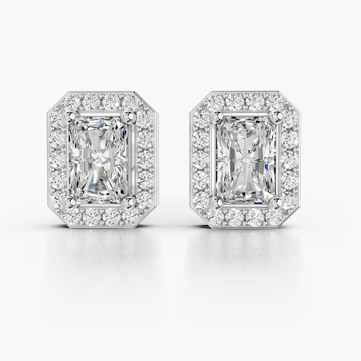 Seraphina Radiant Diamond Halo Earrings