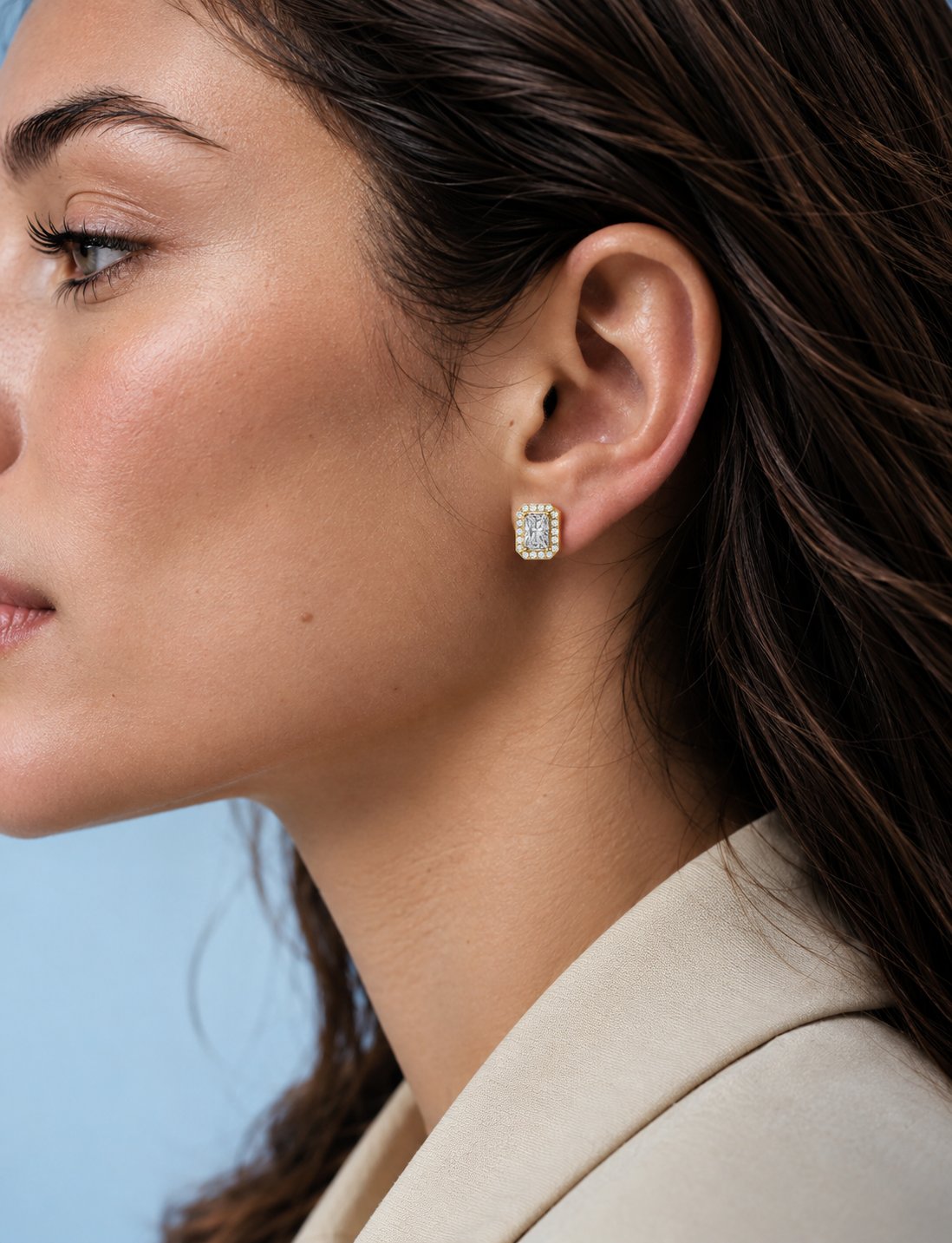 Seraphina Radiant Diamond Halo Earrings