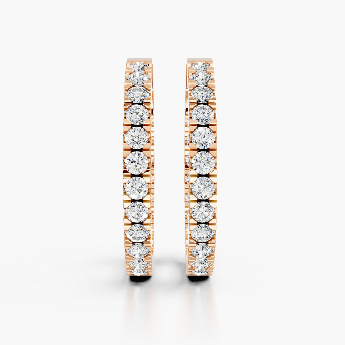 Serenelle Round Diamond Eternity Hoop Earrings
