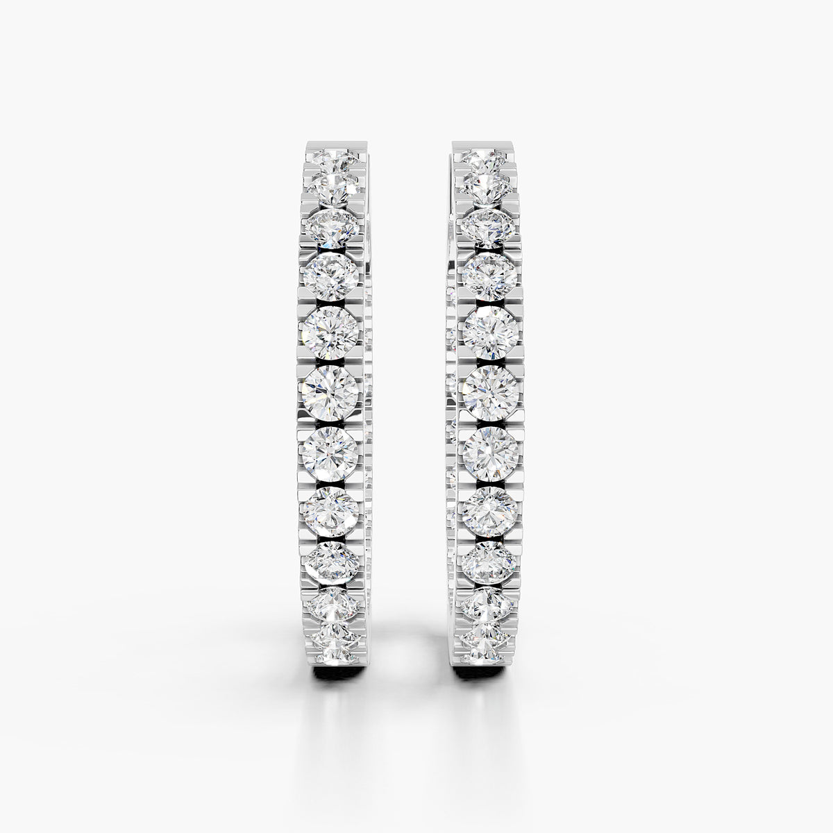 Serenelle Round Diamond Eternity Hoop Earrings