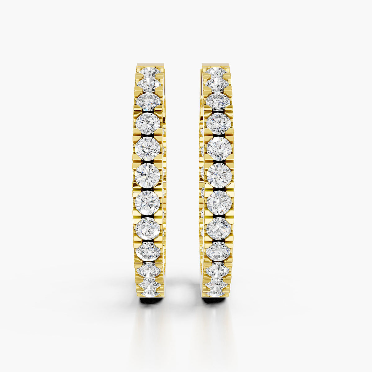 Serenelle Round Diamond Eternity Hoop Earrings