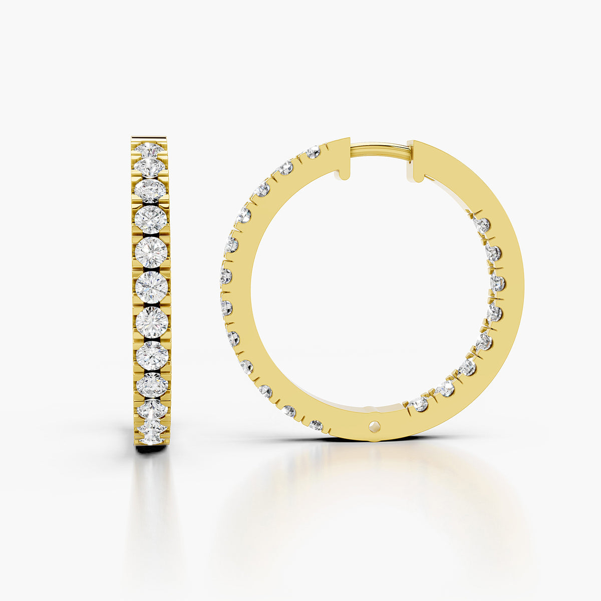 Serenelle Round Diamond Eternity Hoop Earrings