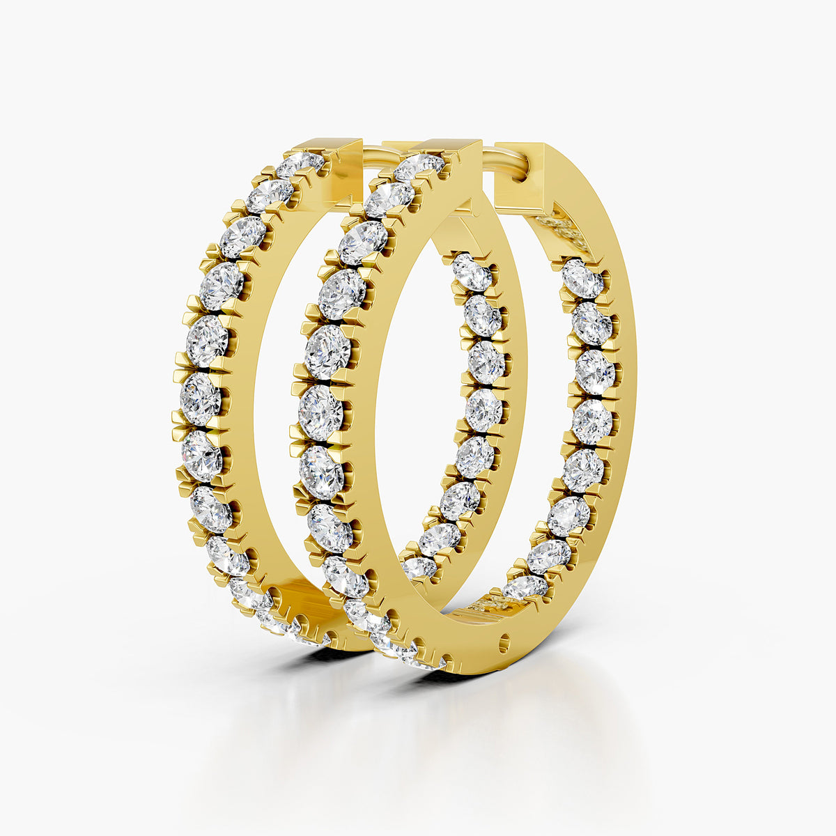 Serenelle Round Diamond Eternity Hoop Earrings