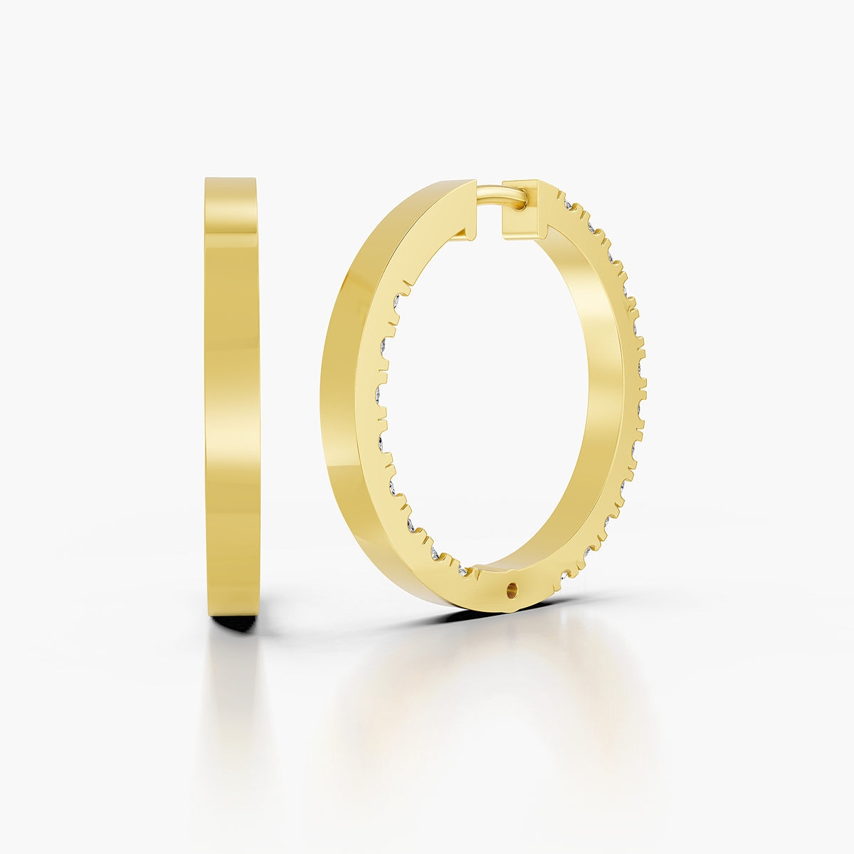 Serenelle Round Diamond Eternity Hoop Earrings