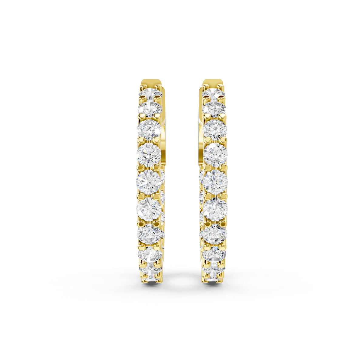 Serena Double Row Diamond Hoop Earrings