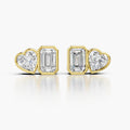 Amorette Heart & Emerald Diamond Studs Earrings