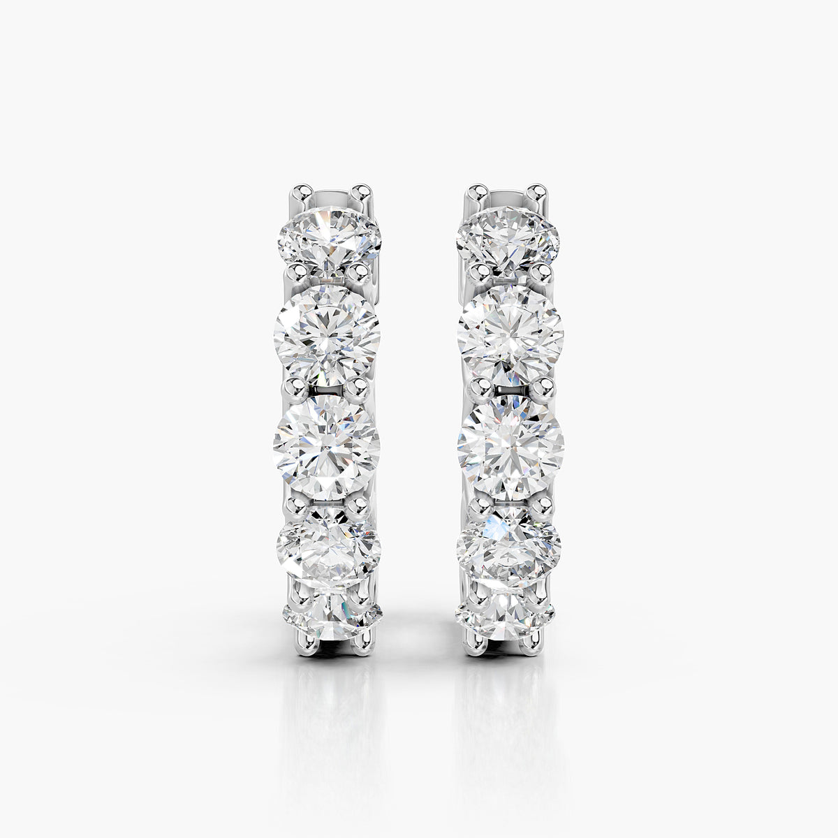 Aria Round Diamond Hoop Earrings
