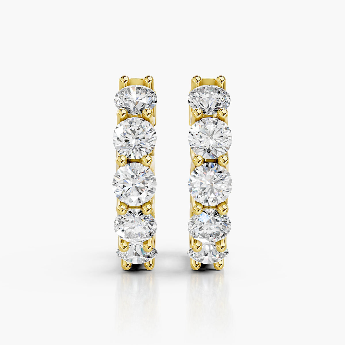 Aria Round Diamond Hoop Earrings