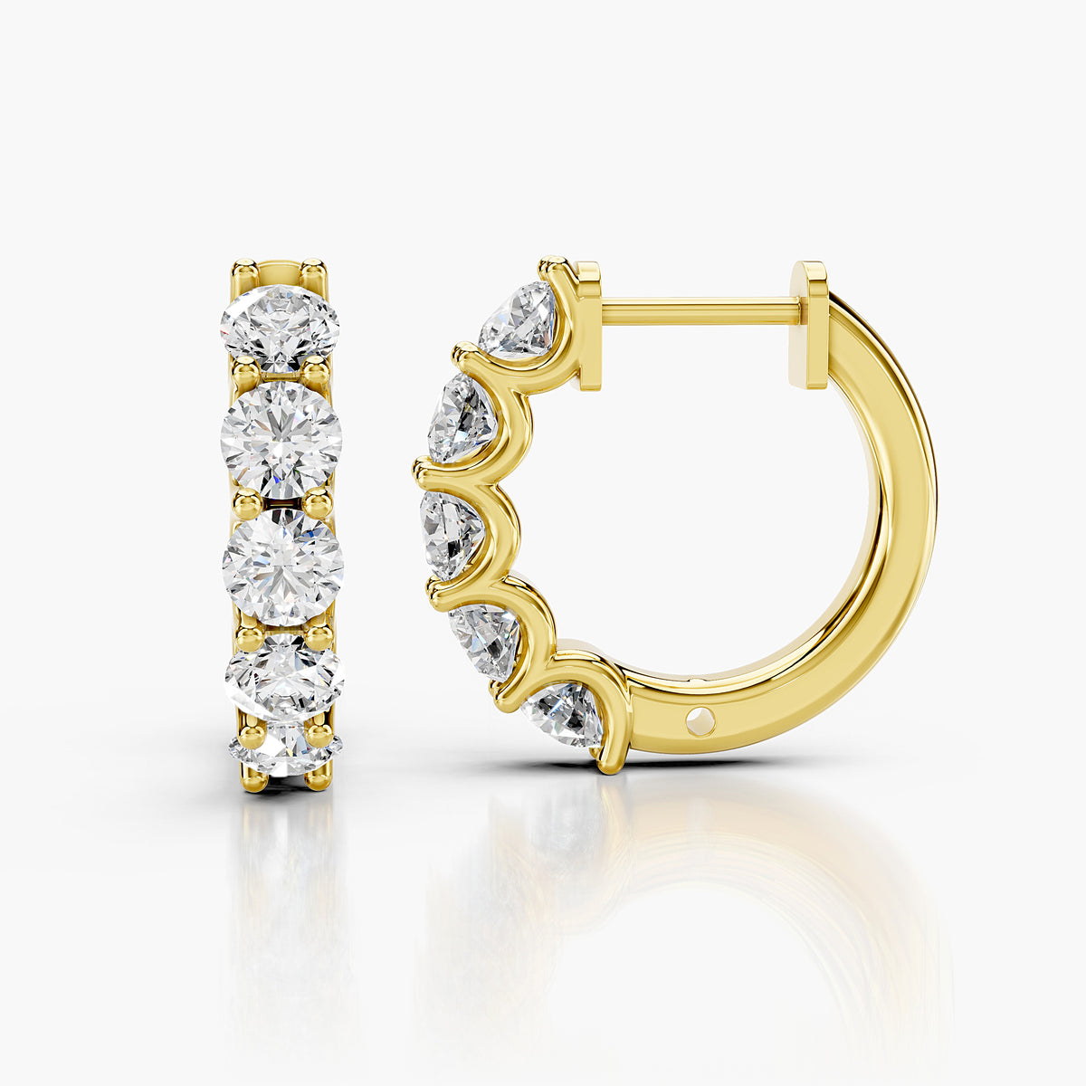Aria Round Diamond Hoop Earrings