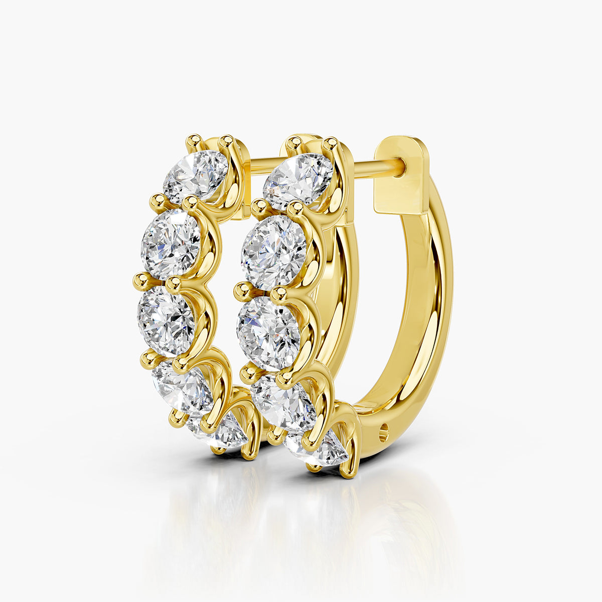 Aria Round Diamond Hoop Earrings
