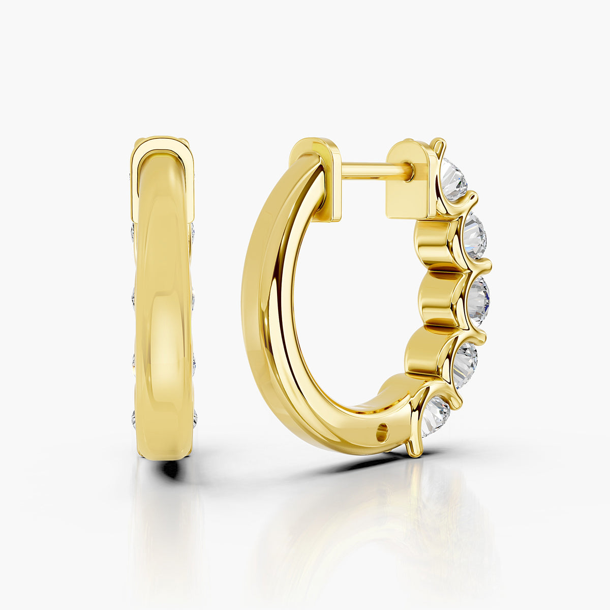 Aria Round Diamond Hoop Earrings