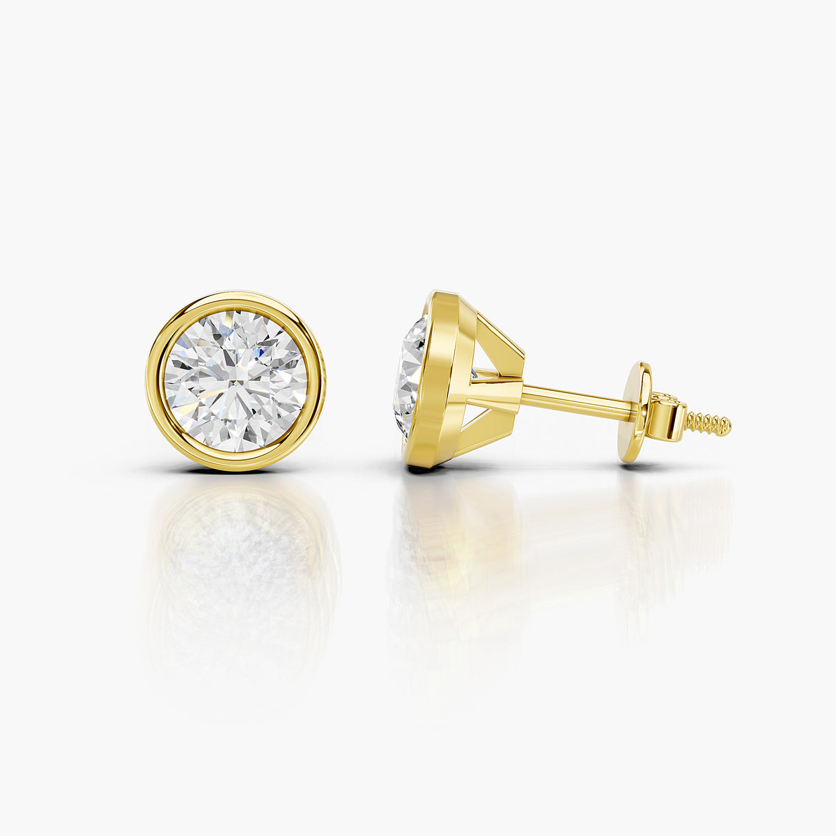 Celestia Bezel Stud Earrings