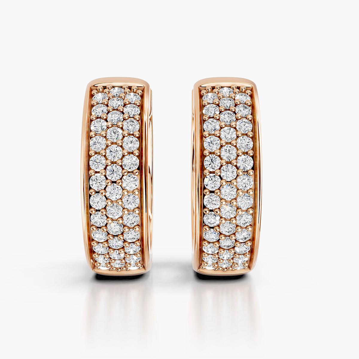 Elegant Diamond Pavé Huggie Earrings