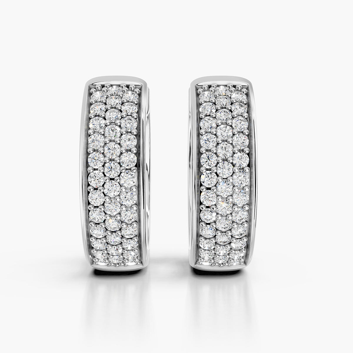 Elegant Diamond Pavé Huggie Earrings