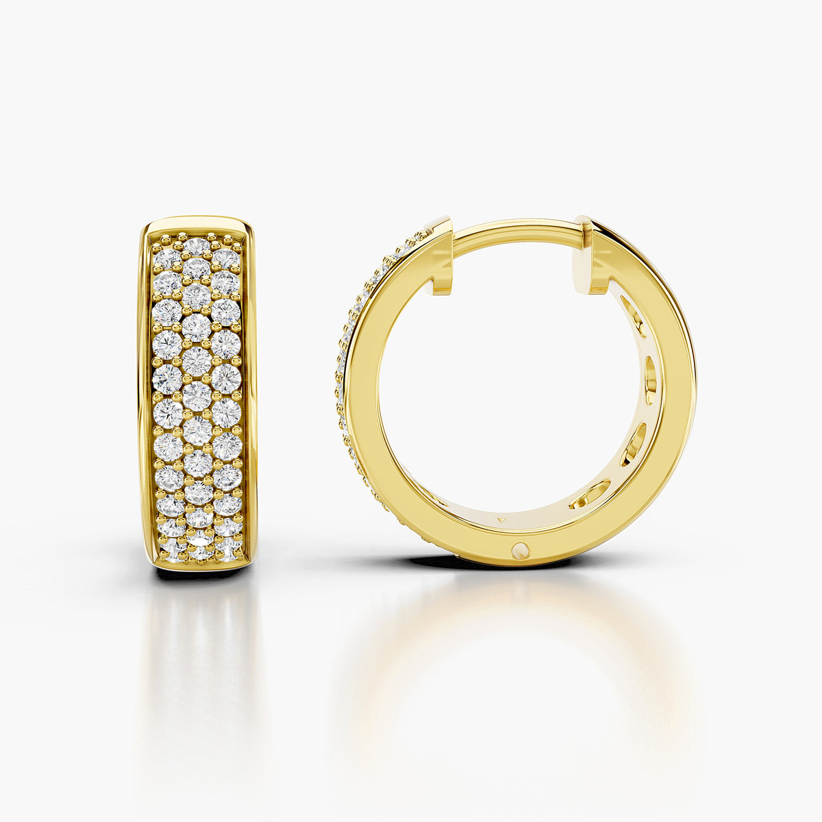 Elegant Diamond Pavé Huggie Earrings