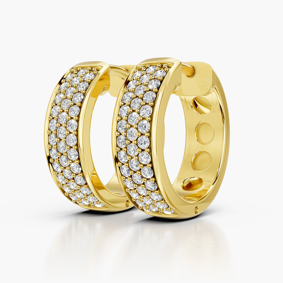 Elegant Diamond Pavé Huggie Earrings