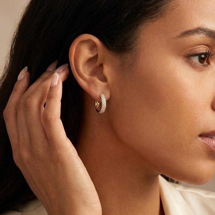 Aurelia Pavé Diamond Hoop Earrings