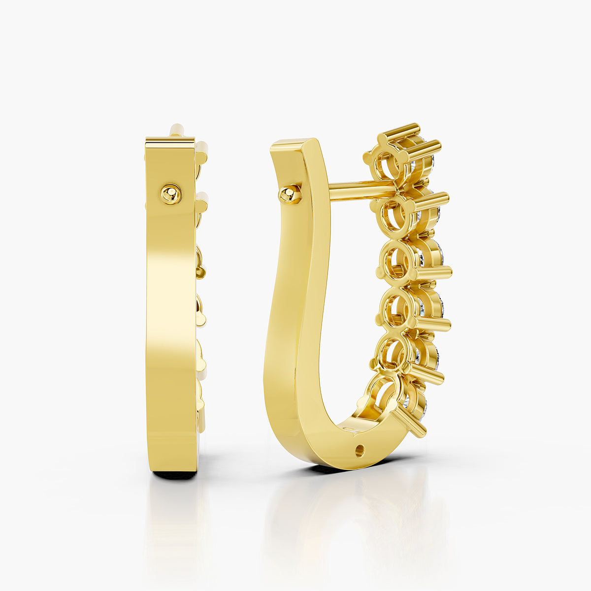 Classic Diamond Huggie Earrings