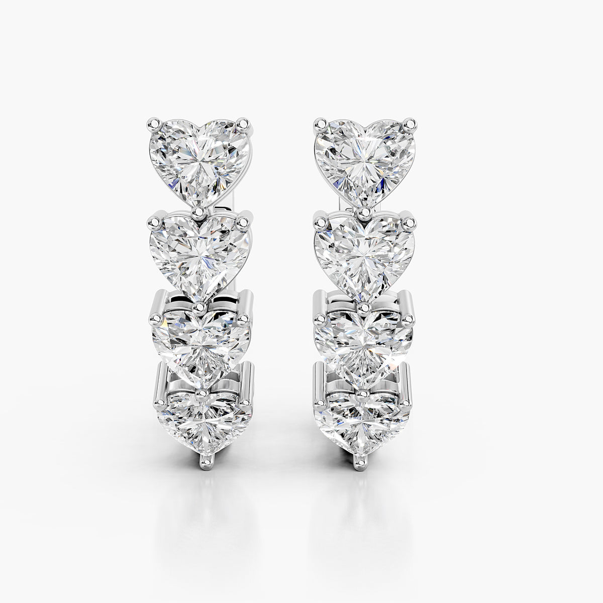 Statement Heart Diamond Huggie Earrings