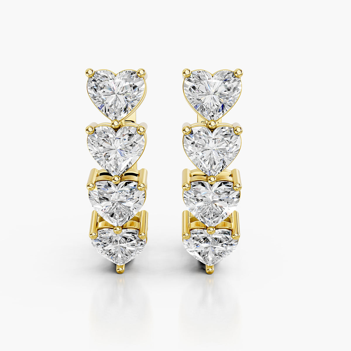 Statement Heart Diamond Huggie Earrings
