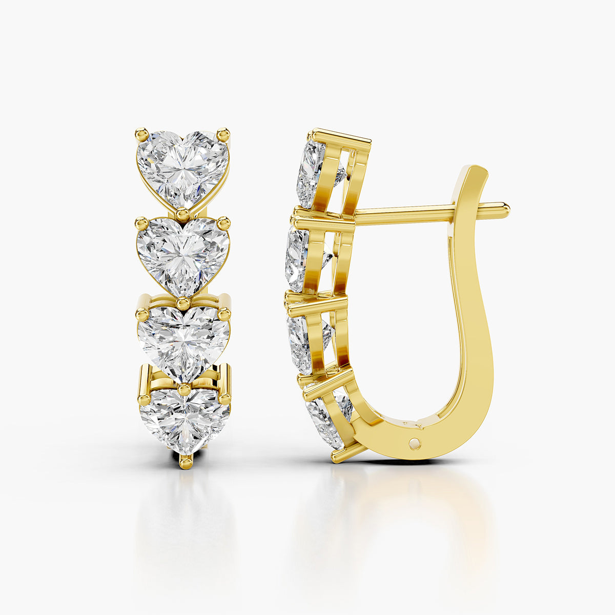 Statement Heart Diamond Huggie Earrings