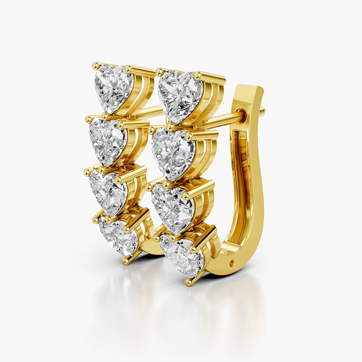 Statement Heart Diamond Huggie Earrings