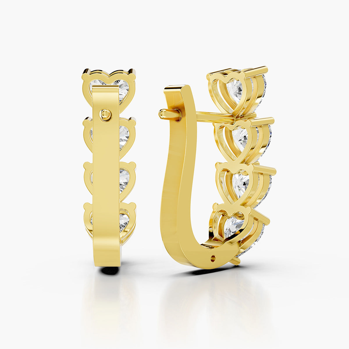 Statement Heart Diamond Huggie Earrings
