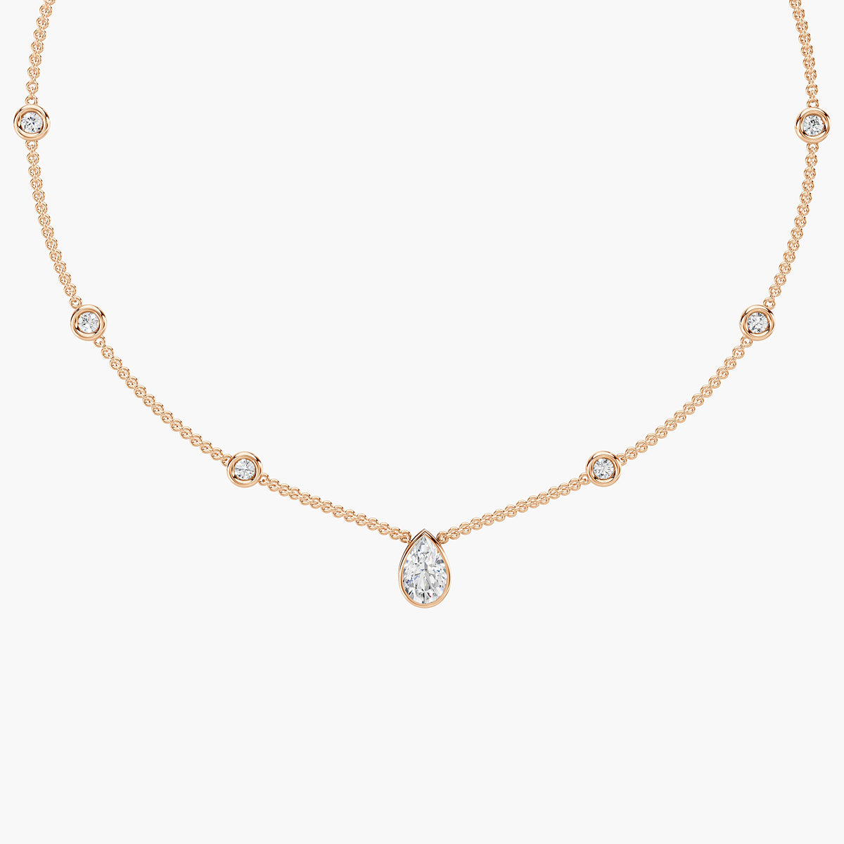 Soline Pear Station Necklace