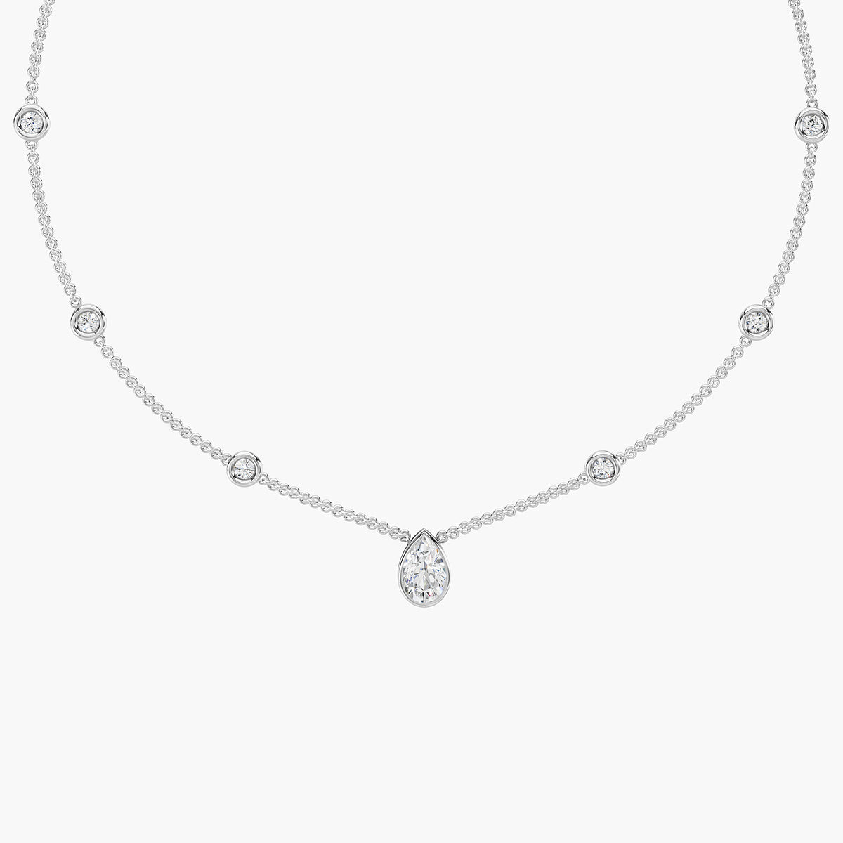 Soline Pear Station Necklace