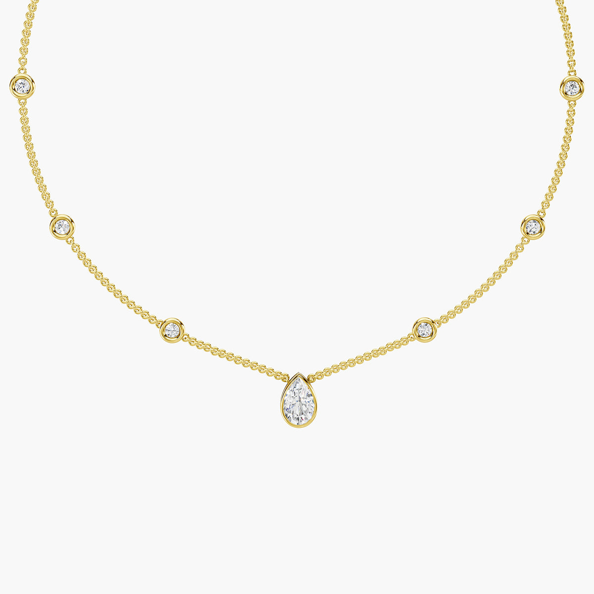 Soline Pear Station Necklace