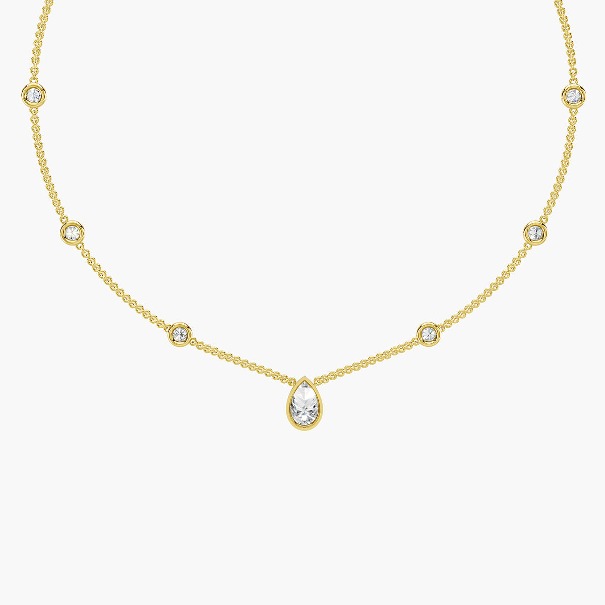 Soline Pear Station Necklace