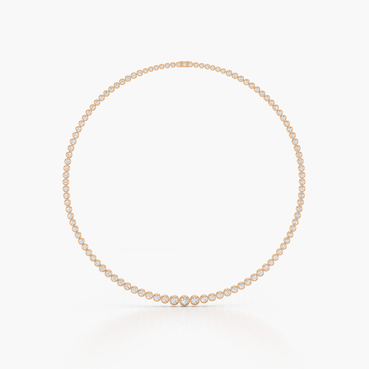 Aldridge Tennis Necklace featuring round lab-grown diamonds in a sleek gold setting, perfect for any occasion.